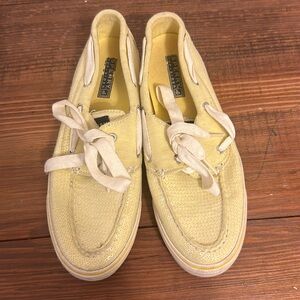 Yellow sequins sperrys